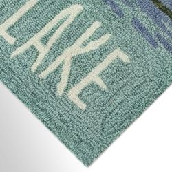 Live Love Lake Rectangle Mat Aqua