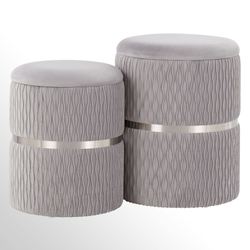 Sylvia Nested Storage Ottomans Set of Two