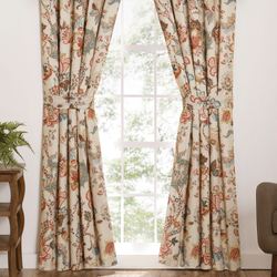 Haylie Wide Tailored Curtain Pair Multi Warm 100 x 84