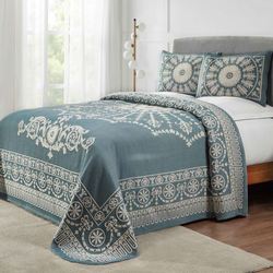 Kymbal Bedspread Set Cerulean Blue