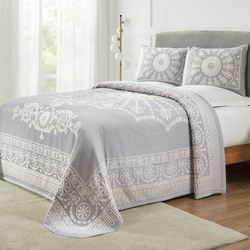Kymbal Bedspread Set Slate Blue