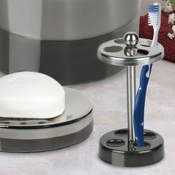 Triune Metal Toothbrush Holder Gray