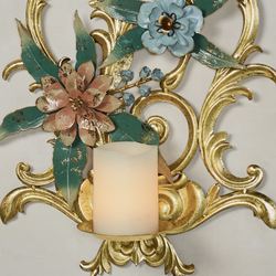 Abylissa Floral Wall Sconces Multi Pastel Set of Two