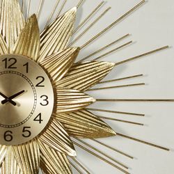 Radiant Burst Wall Clock Gold