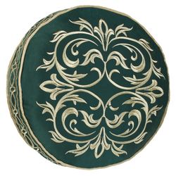 Balmoral Piped Pillow Emerald Green Round
