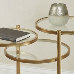 Quincy Adjustable Accent Table Gold