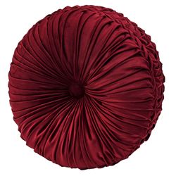 Bordeaux Pleated Tufted Pillow Crimson Round