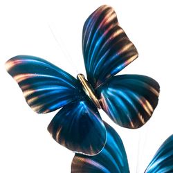 Three Blue Morpho Butterflies Wall Sculpture