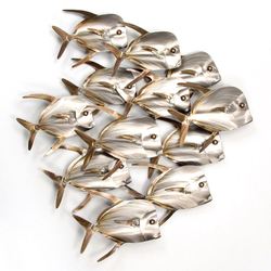 Lookdown School of Fish Arrow Wall Art Silver