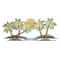 Paradise Palms Sunset Wall Art Sage