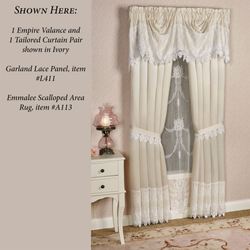 Trousseau Lace Tailored Curtain Pair