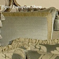 Duchess Piped Sham Seafoam European