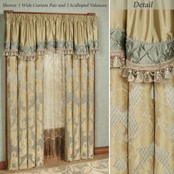 Duchess Wide Tailored Curtain Pair Seafoam 104 x 84