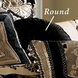 Bradshaw Black Tufted Pillow Round