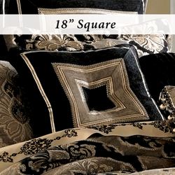 Bradshaw Black Tufted Pillow 18 Square