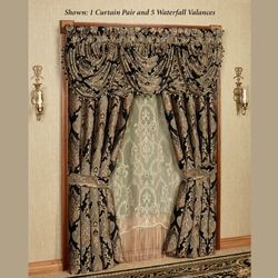 Bradshaw Black Tailored Wide Curtain Pair 100 x 84