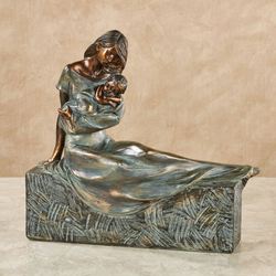 Sweet Embrace Table Sculpture Verdi Bronze