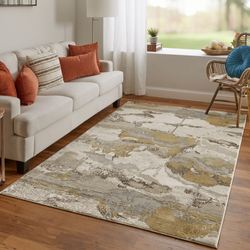 Carine Aura Rectangle Rug Gold