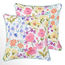 Jules Floral Reversible Quilted Pillow Multi Bright 18 Square