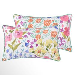 Jules Floral Reversible Rectangle Pillow Multi Bright