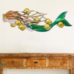 Mermaid and Friends Wall Sculpture Multi Metallic