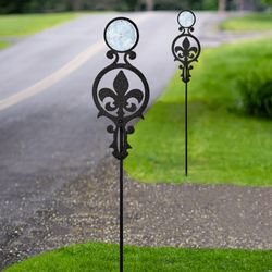 Pathways Fleur de Lis Reflective Driveway Marker Stakes Set of Two