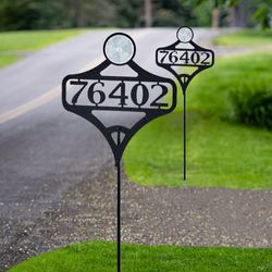 Pathways Horizontal Personalized Reflective Driveway Marker Stakes Black Horizontal Set of Two