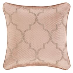Rosewater Embroidered Pillow Blush 18 Square