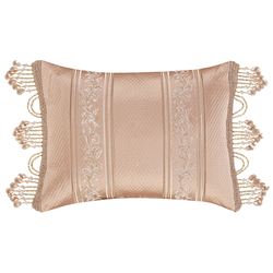 Rosewater Beaded Trim Tailored Rectangle Pillow Blush