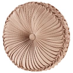 Rosewater Pleated Tufted Pillow Blush Round