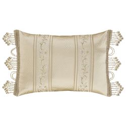 Sezanne Beaded Trim Tailored Rectangle Pillow Champagne