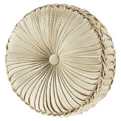 Sezanne Pleated Tufted Pillow Champagne Round