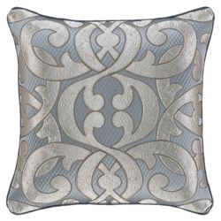 Barocco Piped Pillow Sterling Blue 20 Square