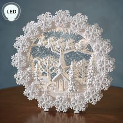 Church Scene LED Water Globe White