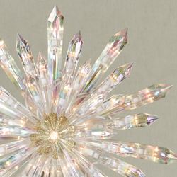 Glittered Starburst Lighted Tree Topper Clear
