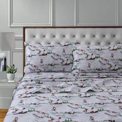 Winter Wonderland Flannel Sheet Set Gray