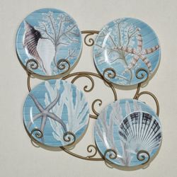 Beyond the Shore Dessert Plates Multi Earth Set of Four