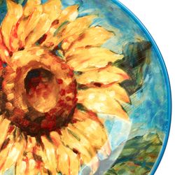 Golden Sunflowers Large Serving Bowl Multi Earth