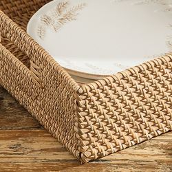 Rattan Trays Natural Set of Two