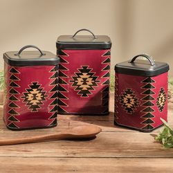 Red Dawn Kitchen Canisters Set of Three