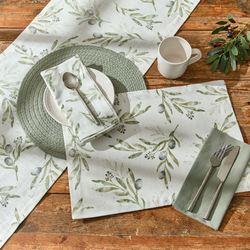 Olive Leaves Table Runner Sage 14 x 54