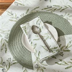 Olive Leaves Table Runner Sage 14 x 54