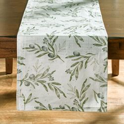 Olive Leaves Table Runner Sage 15 x 72