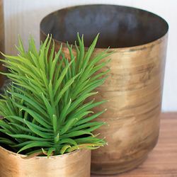 Katya Metal Planters Antique Brass Set of Four