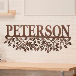 Verdin Leaves Personalized Wall Art Sign