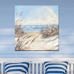Beach Grass Canvas Wall Art Multi Cool
