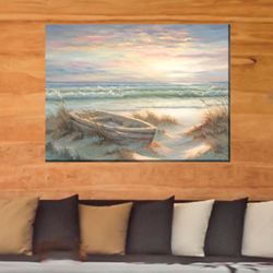 Old Dinghy Canvas Wall Art Multi Earth