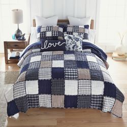Checkerboard Indigo Patchwork Mini Quilt Set