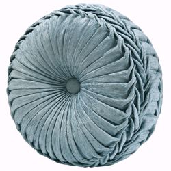 Celtic Pleated Tufted Pillow Blue Round