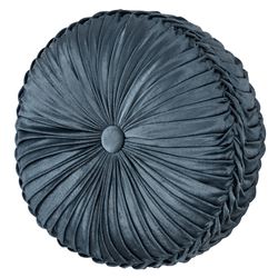 Avellino Pleated Tufted Pillow Blue Round